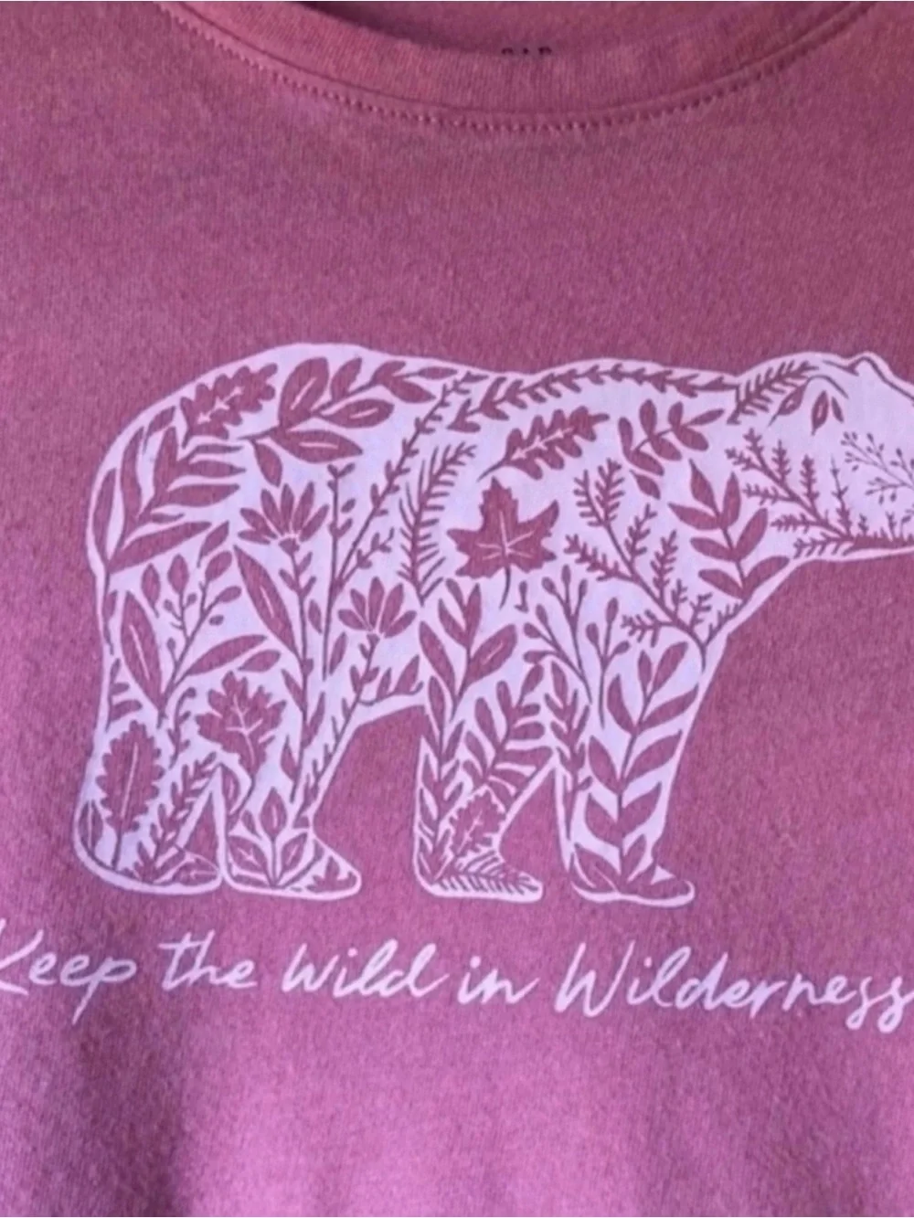 Gap Shirt Pink Bear Short Sleeve Casual Preppy Graphic T-shirt Top Girls Kids XL